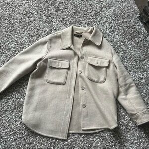 Beige Button-Up Shacket - Dynamite